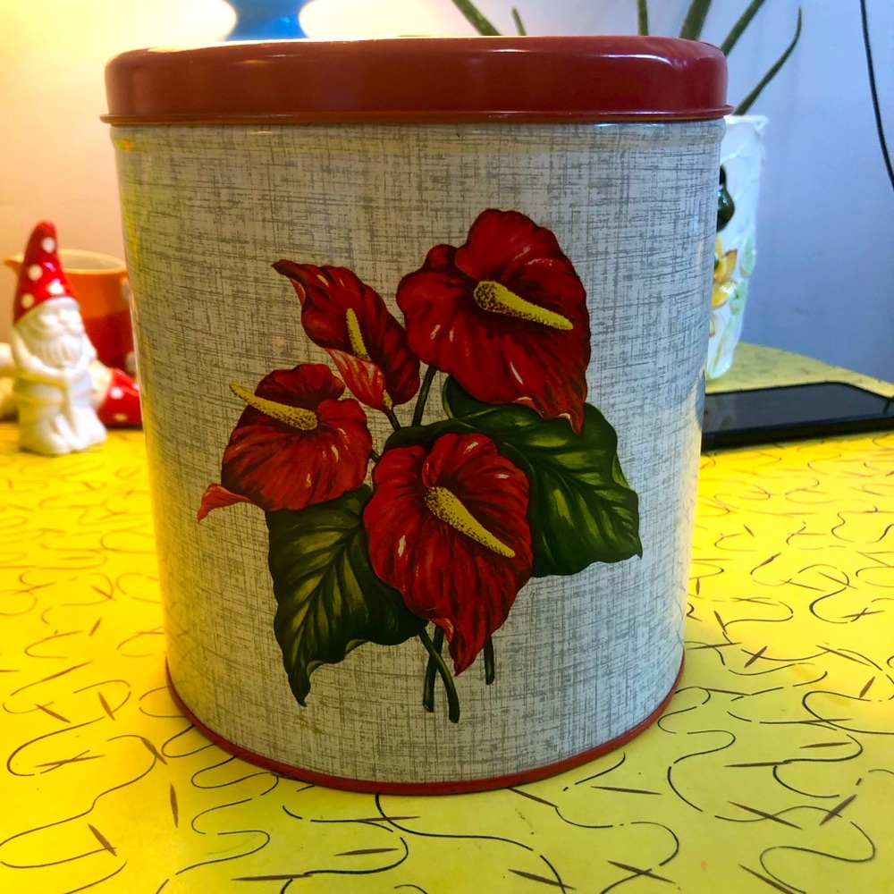 Vintage Anthurium Medium Size Kitchen Canister